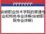安顺职业技术学院的普通专业和特色专业详解(安顺职院专业详解)