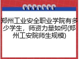 郑州工业安全职业学院有多少学生，师资力量如何(郑州工安院师生规模)