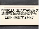 四川化工职业技术学院就读期间可以申请哪些奖学金(四川化院奖学金种类)
