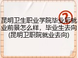 昆明卫生职业学院毕业后就业前景怎么样，毕业生去向(昆明卫职院就业去向)