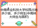 中南林业科技大学校园占地多少亩，多少师生(中南林大师生与面积)