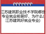 江苏建筑职业技术学院哪些专业就业前景好，为什么(江苏建筑好就业专业)