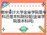 南京审计大学金审学院是专科还是本科院校呢(金审学院是本科吗)
