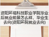 资阳环境科技职业学院毕业后就业前景怎么样，毕业生去向(资阳环院就业去向)
