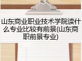 山东商业职业技术学院读什么专业比较有前景(山东商职前景专业)