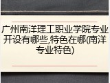 广州南洋理工职业学院专业开设有哪些,特色在哪(南洋专业特色)
