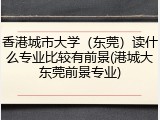 香港城市大学（东莞）读什么专业比较有前景(港城大东莞前景专业)