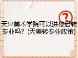 天津美术学院可以进校后转专业吗？(天美转专业政策)