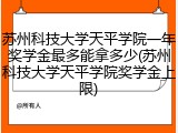 苏州科技大学天平学院一年奖学金最多能拿多少(苏州科技大学天平学院奖学金上限)