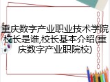 重庆数字产业职业技术学院校长是谁,校长基本介绍(重庆数字产业职院校)