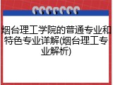 烟台理工学院的普通专业和特色专业详解(烟台理工专业解析)