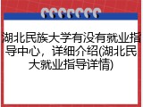 湖北民族大学有没有就业指导中心，详细介绍(湖北民大就业指导详情)