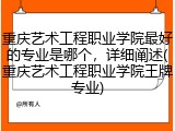 重庆艺术工程职业学院最好的专业是哪个，详细阐述(重庆艺术工程职业学院王牌专业)