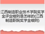江西制造职业技术学院奖学金评定细则是怎样的(江西制造职院奖学金细则)