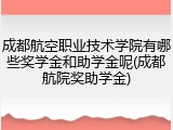成都航空职业技术学院有哪些奖学金和助学金呢(成都航院奖助学金)