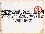 天府新区通用航空职业学院是不是211或985高校(非211/985院校)