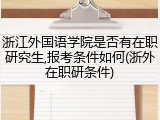 浙江外国语学院是否有在职研究生,报考条件如何(浙外在职研条件)