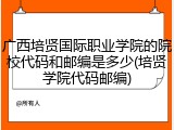 广西培贤国际职业学院的院校代码和邮编是多少(培贤学院代码邮编)