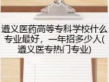 遵义医药高等专科学校什么专业最好，一年招多少人(遵义医专热门专业)