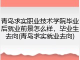 青岛求实职业技术学院毕业后就业前景怎么样，毕业生去向(青岛求实就业去向)