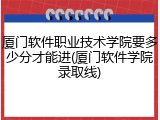 厦门软件职业技术学院要多少分才能进(厦门软件学院录取线)