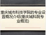 重庆城市科技学院的专业设置概况介绍(重庆城科院专业概览)