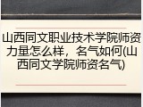 山西同文职业技术学院师资力量怎么样，名气如何(山西同文学院师资名气)
