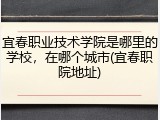 宜春职业技术学院是哪里的学校，在哪个城市(宜春职院地址)