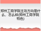郑州工商学院主攻方向是什么，怎么样(郑州工商学院特色)