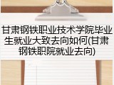 甘肃钢铁职业技术学院毕业生就业大致去向如何(甘肃钢铁职院就业去向)