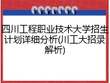 四川工程职业技术大学招生计划详细分析(川工大招录解析)