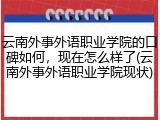 云南外事外语职业学院的口碑如何，现在怎么样了(云南外事外语职业学院现状)