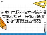 湖南电气职业技术学院有没有就业指导，好就业吗(湖南电气职院就业情况)
