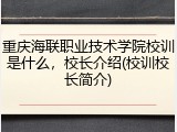 重庆海联职业技术学院校训是什么，校长介绍(校训校长简介)