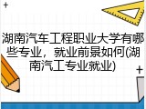 湖南汽车工程职业大学有哪些专业，就业前景如何(湖南汽工专业就业)