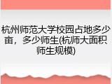 杭州师范大学校园占地多少亩，多少师生(杭师大面积师生规模)