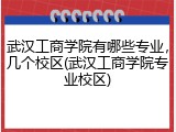 武汉工商学院有哪些专业，几个校区(武汉工商学院专业校区)