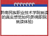黔南民族职业技术学院就读的真实感觉如何(黔南职院就读体验)