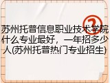苏州托普信息职业技术学院什么专业最好，一年招多少人(苏州托普热门专业招生)