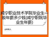 咸宁职业技术学院毕业生一般年薪多少钱(咸宁职院毕业生年薪)