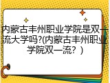 内蒙古丰州职业学院是双一流大学吗?(内蒙古丰州职业学院双一流？)