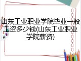 山东工业职业学院毕业一般工资多少钱(山东工业职业学院薪资)