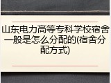 山东电力高等专科学校宿舍一般是怎么分配的(宿舍分配方式)