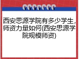 西安思源学院有多少学生，师资力量如何(西安思源学院规模师资)