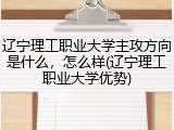 辽宁理工职业大学主攻方向是什么，怎么样(辽宁理工职业大学优势)
