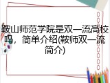 鞍山师范学院是双一流高校吗，简单介绍(鞍师双一流简介)