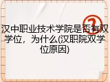 汉中职业技术学院是否有双学位，为什么(汉职院双学位原因)