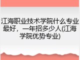 江海职业技术学院什么专业最好，一年招多少人(江海学院优势专业)