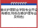 重庆护理职业学院专业开设有哪些,特色在哪(护理专业及特色)