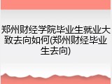 郑州财经学院毕业生就业大致去向如何(郑州财经毕业生去向)